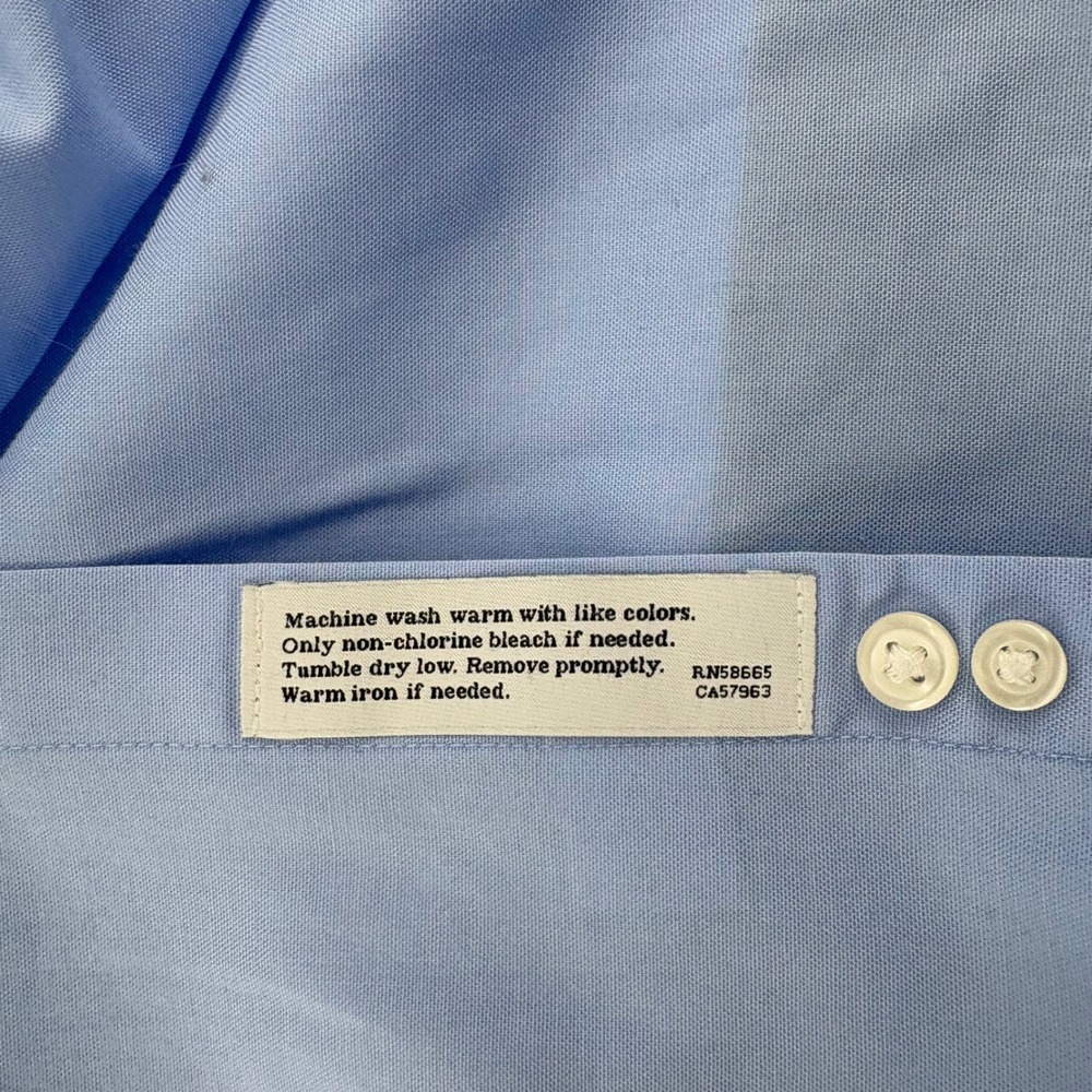 Lot of 2 Nordstrom Mens‎ Smartcare Trad Fit Dress Shirts Blue/White Btn Dwn 16.5 - Picture 8 of 8